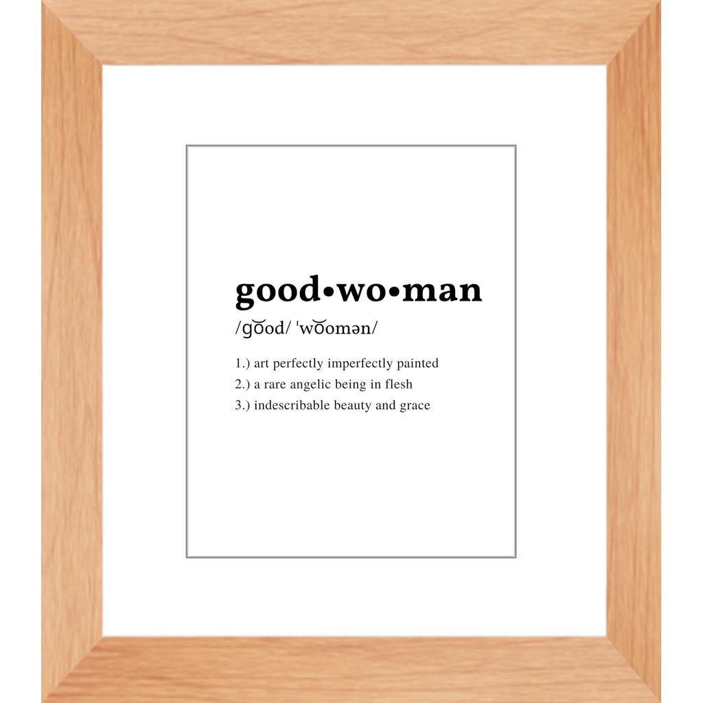Wall Gallery Photo Frame with Good Woman Print for Wall Decor or Tabletop Display