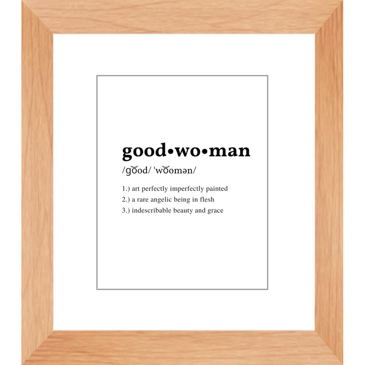 Wall Gallery Photo Frame with Good Woman Print for Wall Decor or Tabletop Display