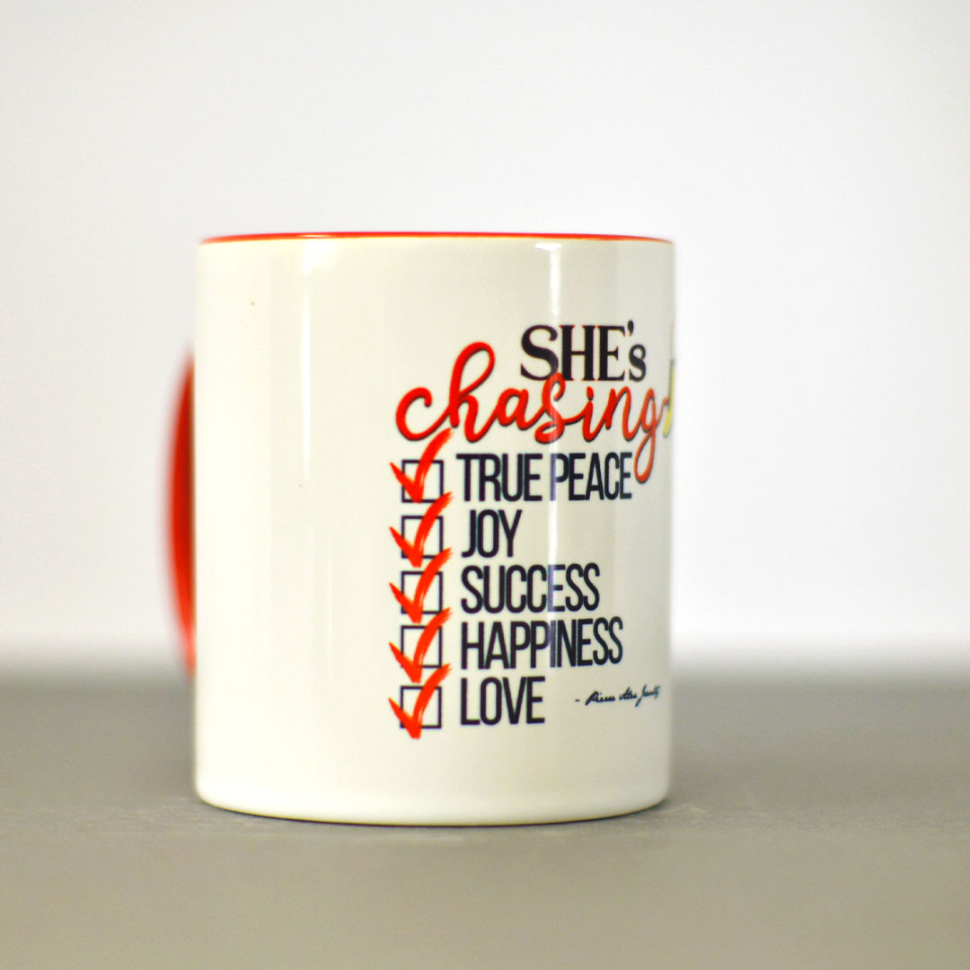 She's Chasing (Accent Mug)