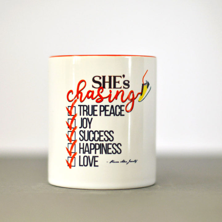 She's Chasing (Accent Mug)