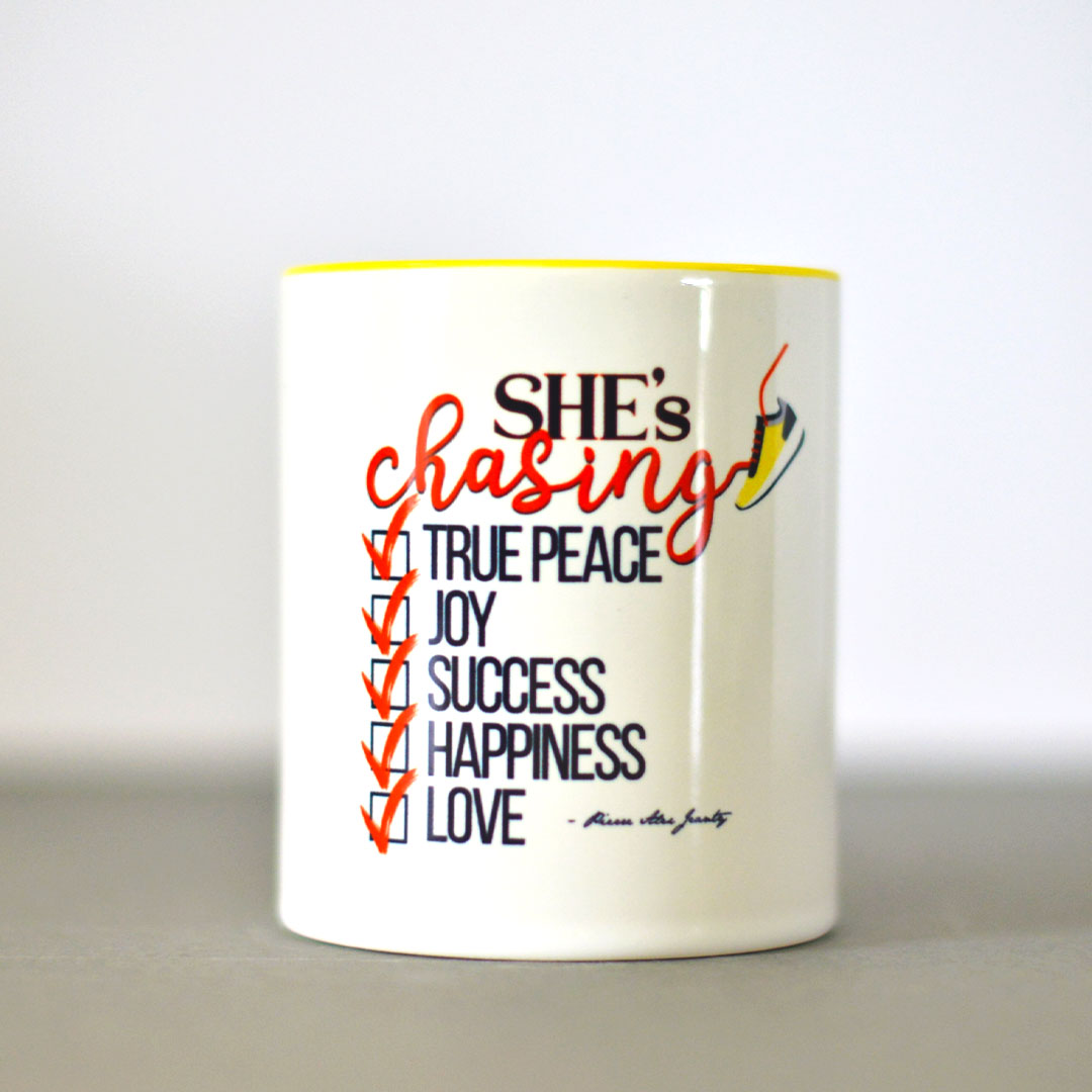 She's Chasing (Accent Mug)