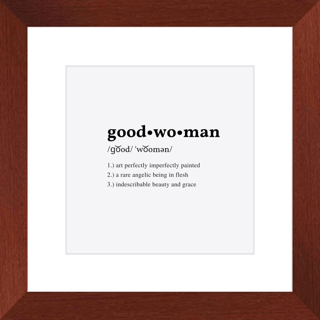 Wall Gallery Photo Frame with Good Woman Print for Wall Decor or Tabletop Display