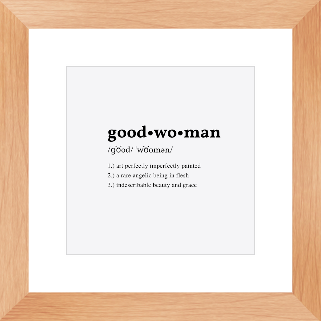 Wall Gallery Photo Frame with Good Woman Print for Wall Decor or Tabletop Display